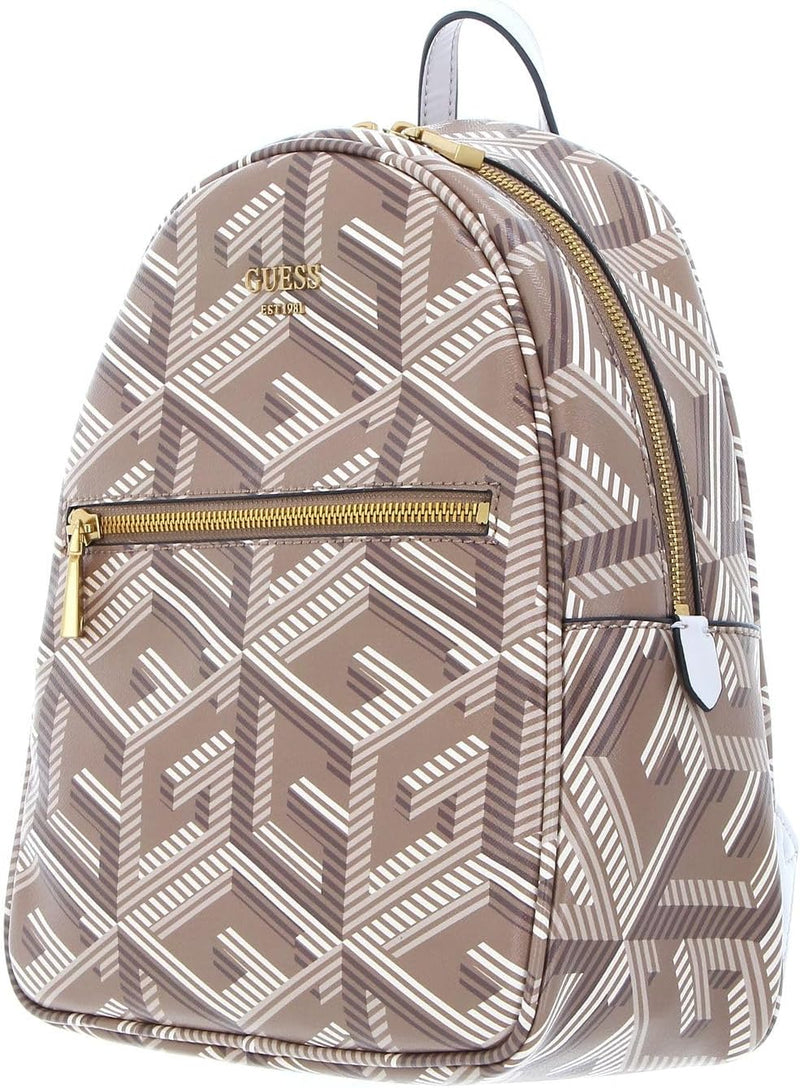 GUESS Damen Vikky Backpack Bag Taupe Logo, Taupe Logo