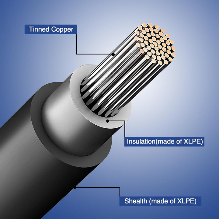 VALEMO Solarkabel - Zwillingsdraht Solar-Verlängerungskabel, 12AWG, 30 Fuss (9 Meter) 4mm², Kupferli