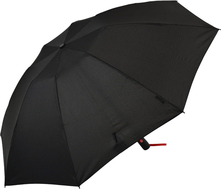 iX-brella Reverse umgekehrt öffnender Fiberglas-Taschenschirm mit farbigen Speichen - schwarz-rot, S