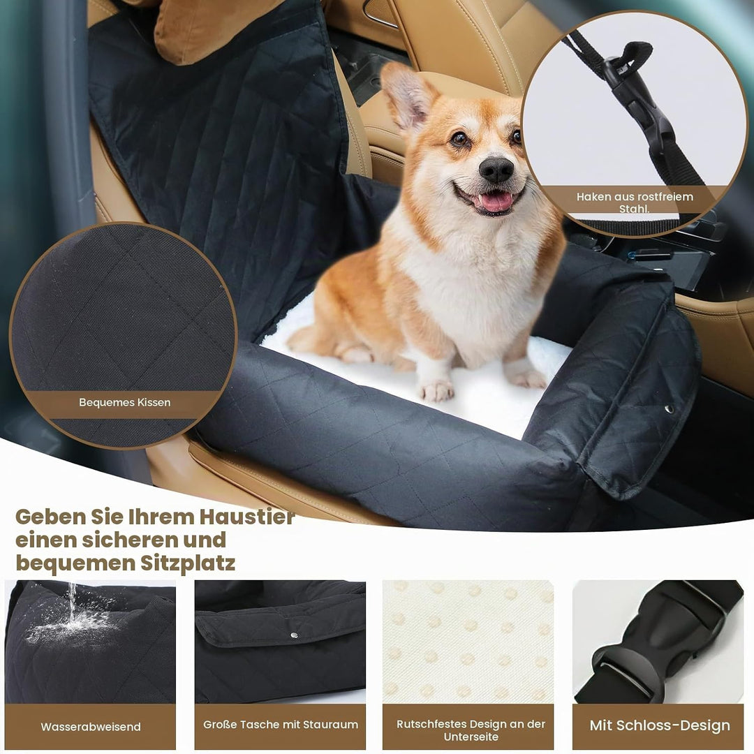 Hunde Autositz wasserdichte Waschbarer Rutschfester Auto Hundesitz Reisebett für kleine Hunde Hundet