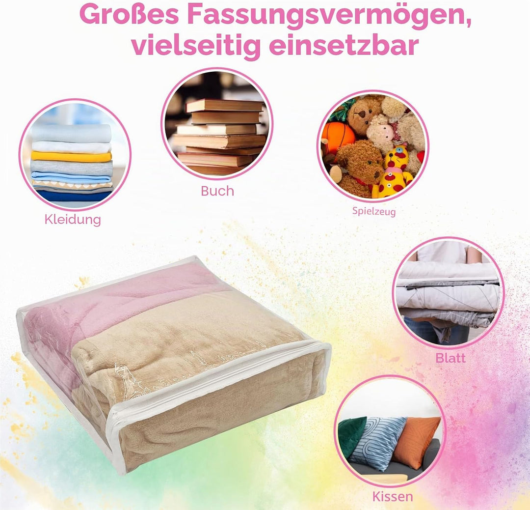 20 Pack Klare Vinyl-Kleideraufbewahrungstaschen mit Reissverschluss,26 x 26 x 6 cm,Faltbare Plastiks