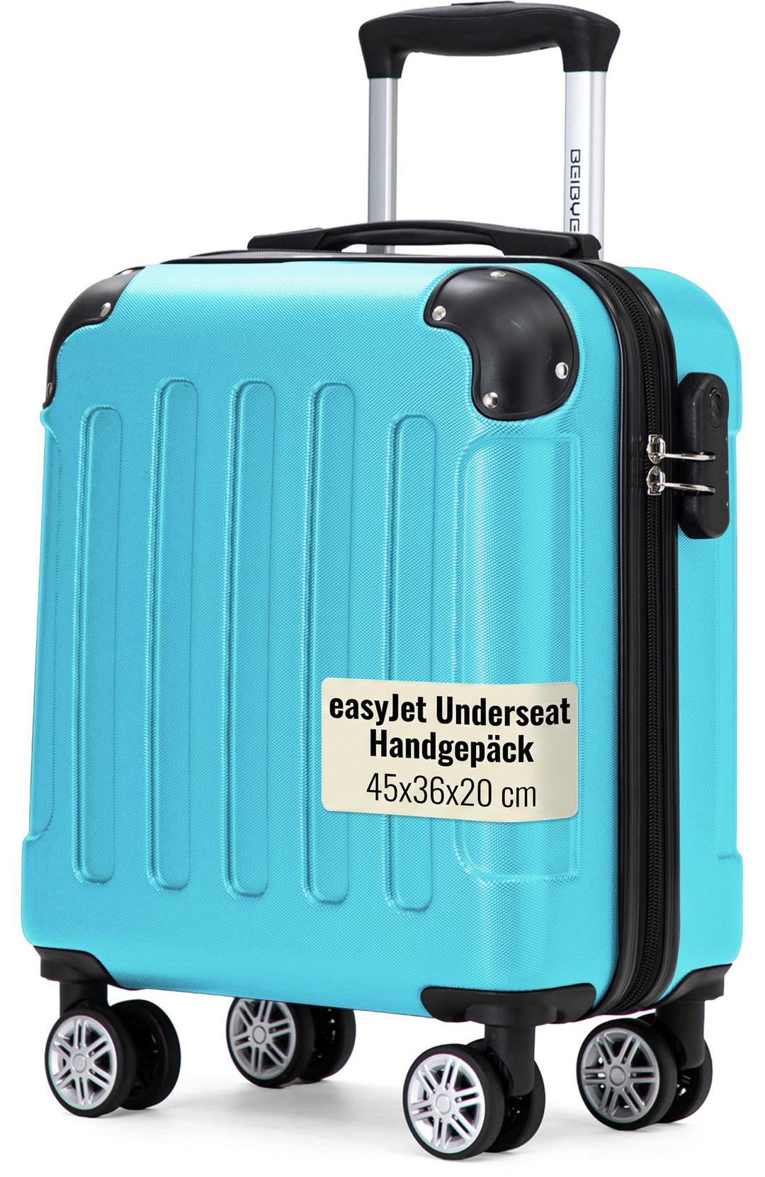 BEIBYE Handgepäck Koffer 45x36x20 cm – Untersitzkoffer für EasyJet, kleines Kabinengepäck aus ABS, G