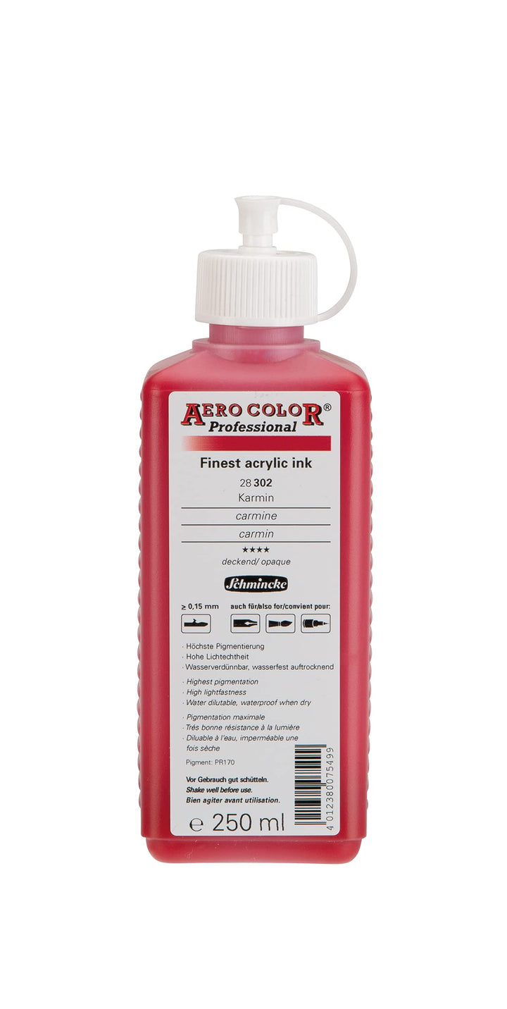 Schmincke - AERO COLOR Professional, Karmin 250 ml, 28302027, feinst-flüssige, farbstarke Acrylfarbe