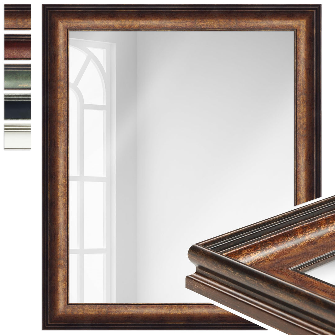 WANDStyle Spiegel Barock und Antik Stil I Aussenmass ca. 60 x 70 cm I Farbe Bronze I bronzener Wands