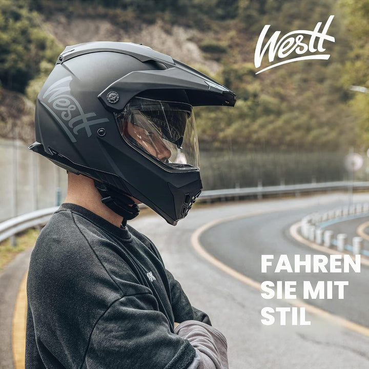 Westt Motocross Helm Fullface MTB Motorradhelm Integralhelm Crosshelm Helm Motorrad MTB Enduro Quad