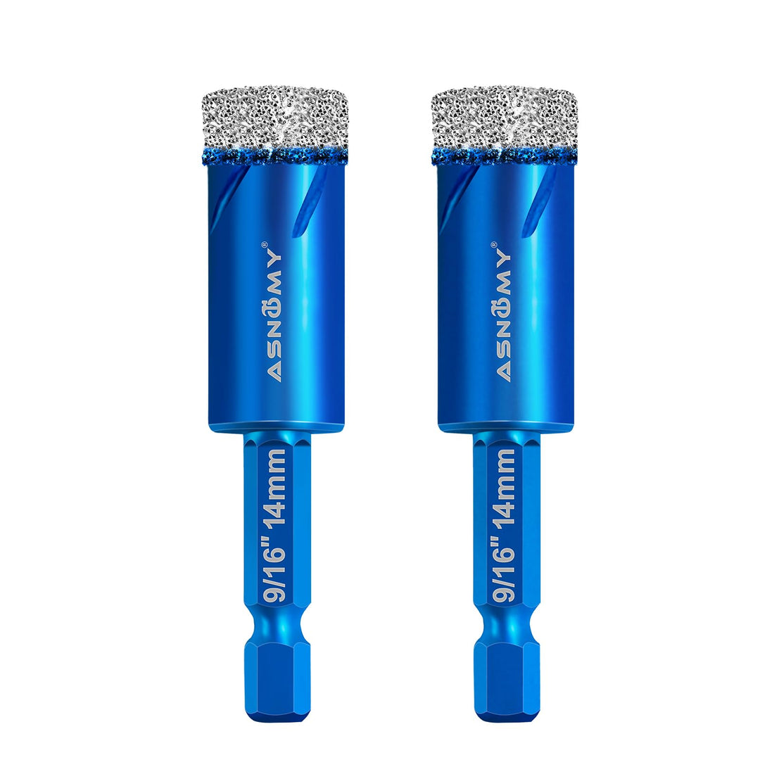 ASNOMY 2Pcs 14mm Diamantbohrer Fliesenbohrer Glasbohrer Set,14mm Diamant Fliesen Bohrer für harte Fl