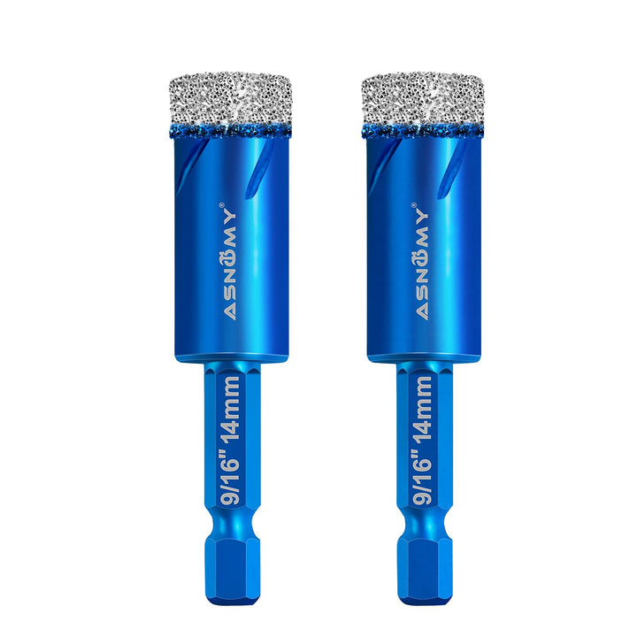 ASNOMY 2Pcs 14mm Diamantbohrer Fliesenbohrer Glasbohrer Set,14mm Diamant Fliesen Bohrer für harte Fl