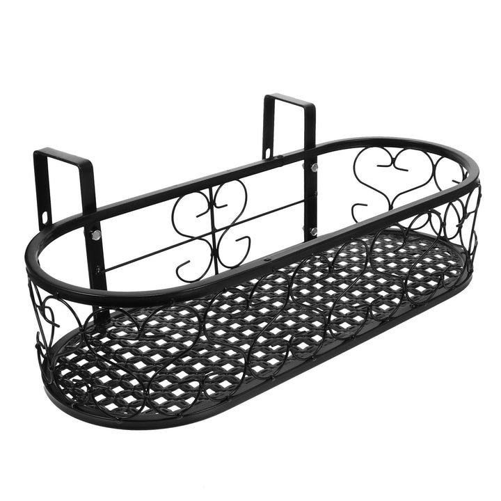 Balkon Hängender Blumentopfhalter aus Eisen Pflanzenregal Geländer Pflanzentopfständer für Garten Ba