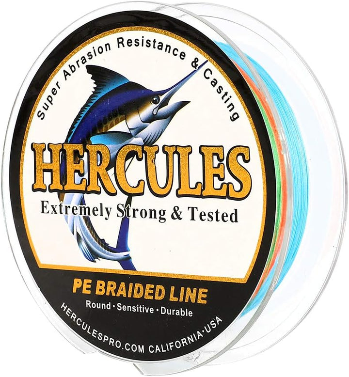 HERCULES Super Cast 100m - 2000m Yards Geflochtene Angelschnur 10lb - 300lb Test für Salzwasser Süss