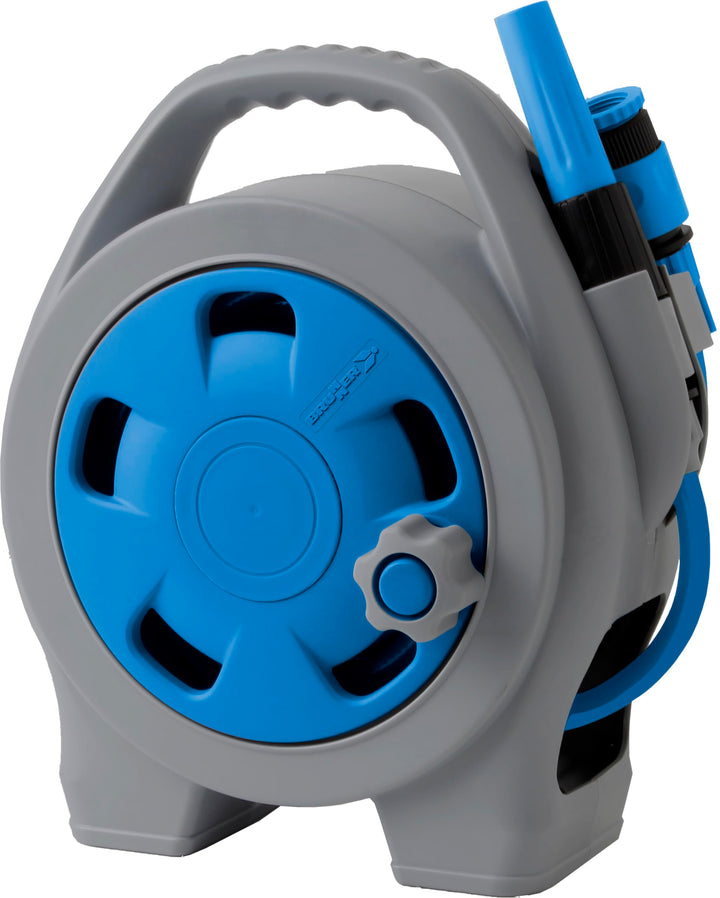 BRUNNER 7203133N Schlauchtrommel, Blau/Grau Komplette kompakte Schlauchtrommel (15m), Komplette komp
