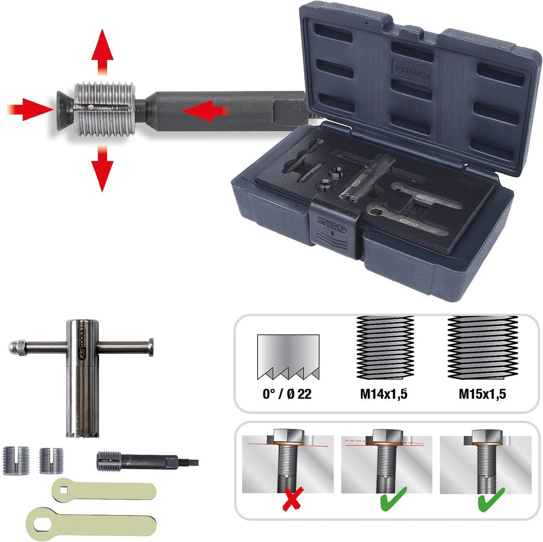 KS Tools 150.1485 Ölablassschrauben-Dichtsitz-Planfräser-Satz, 6-tlg.