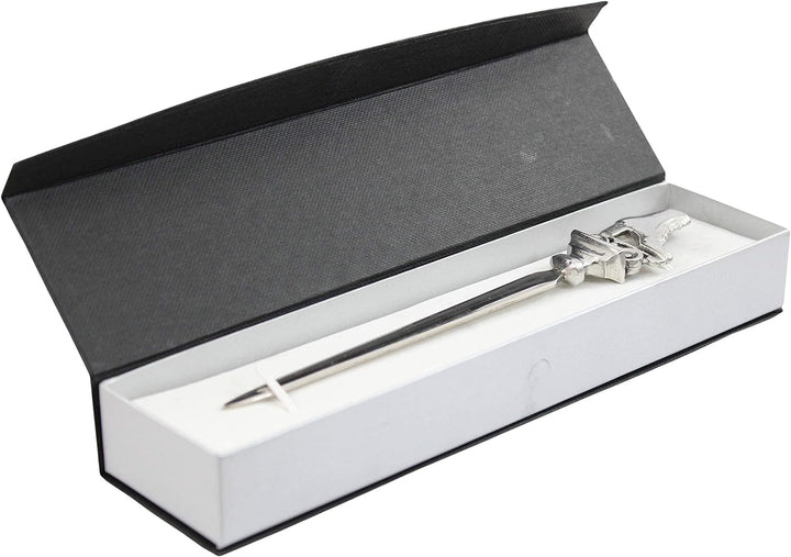 Cavagnini, Eleganter Brieföffner aus Edelstahl und Zinn, inklusive Geschenkbox. Pattino, Pattino