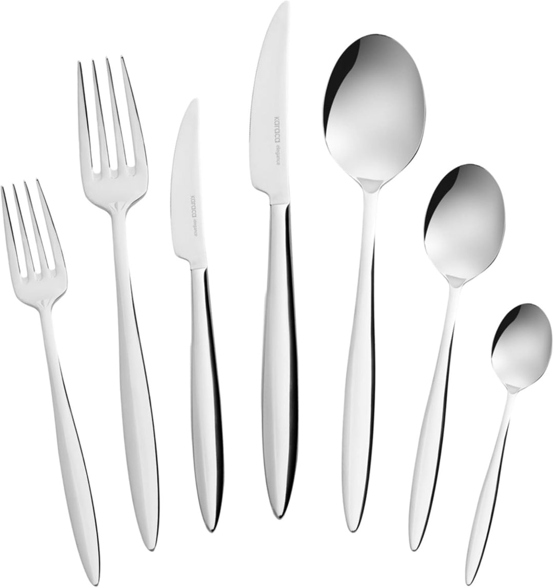 Karaca Novara Elegance Besteckset für 12 Personen, 84-teilig - Ein Hauch von Eleganz für Ihren Essti