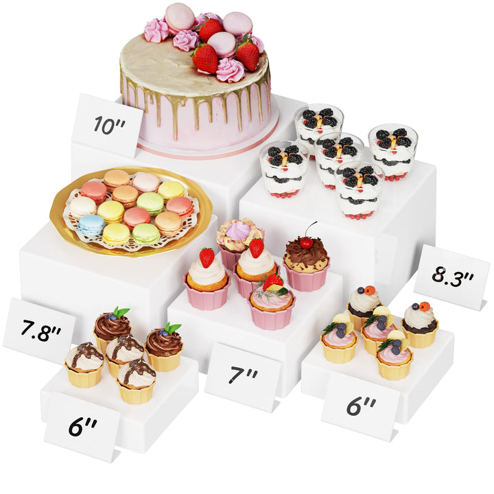 Lifewit 15,5/17,7/20/21/25,4cm Display Ständer, 6 Stück Kunststoff Erhöhung | Tortenständer für Cupc