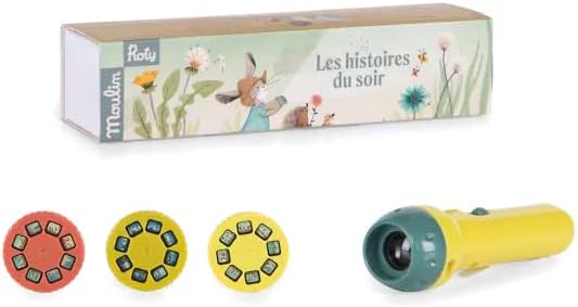 Moulin Roty Lampe mit Geschichtenprojektor Trois Petits Lapins