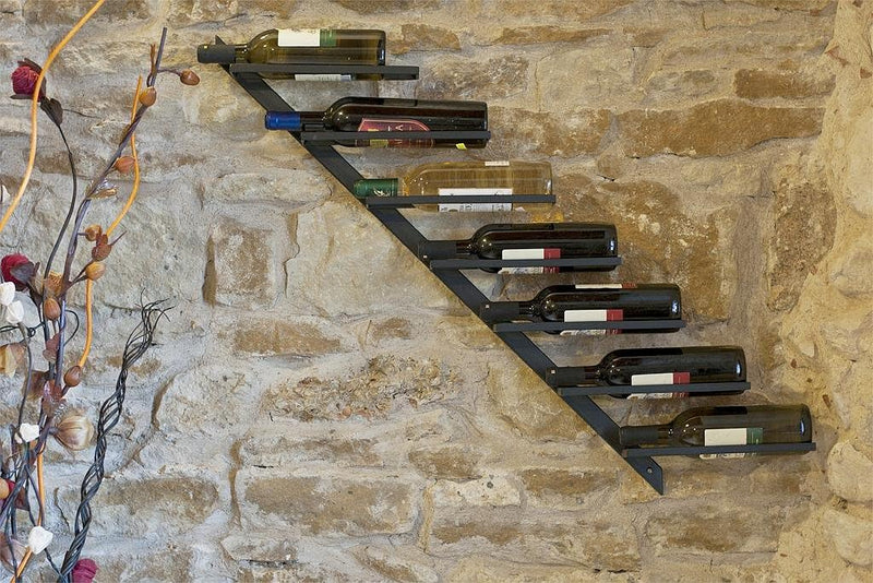 Flaschenhalter Weinregal Diagon 100cm aus Metall Flaschenständer Wandregal Bar (Rechts - Rechte