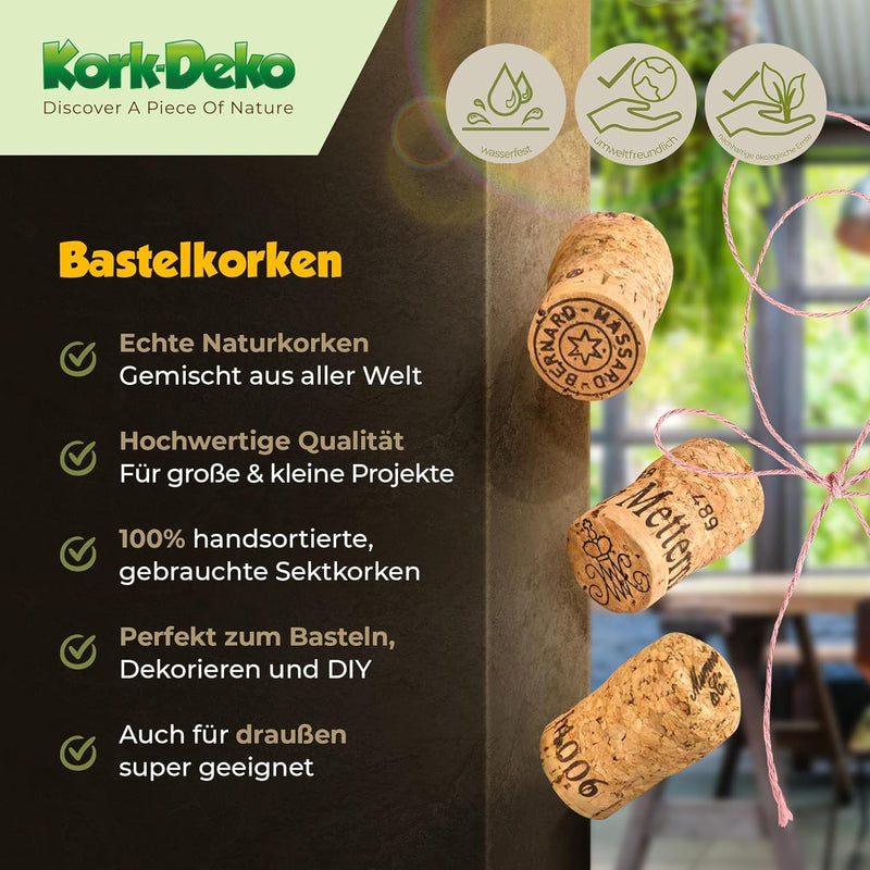 Sekt-Korken/Champagnerverschluss, gebraucht | Deko Hochzeit Basteln Kreationen, 50 Stück