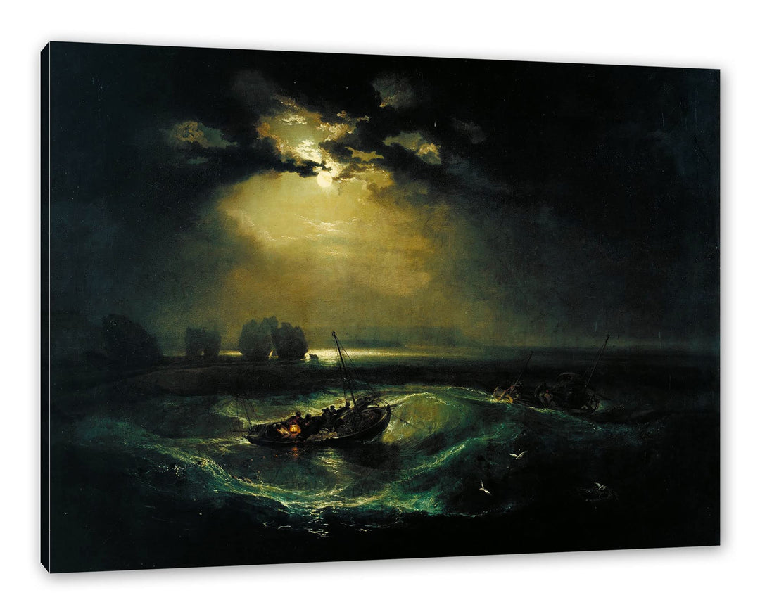 William Turner - Fischer auf See als Leinwandbild / Grösse: 100x70 cm / Wandbild / Kunstdruck / fert