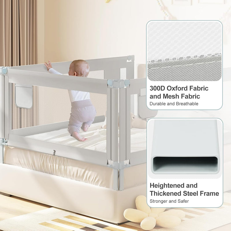 WOLTU Bettgitter, 200 cm Bettschutzgitter für Kinder Baby, Rausfallschutz Bett Boxspringbett Kinderb