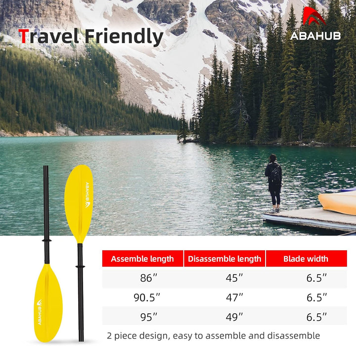 Abahub 218/230/241cm Kajak Paddel Aluminium Doppelpaddel mit Paddelleine für Kajakfahren Ruderboot K