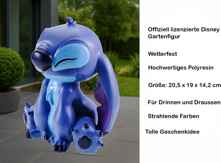 Gartenfigur Stitch - Disney's frecher Lilo & Stitch Alien zum Verlieben Sitzend - mit Ohren unten (2