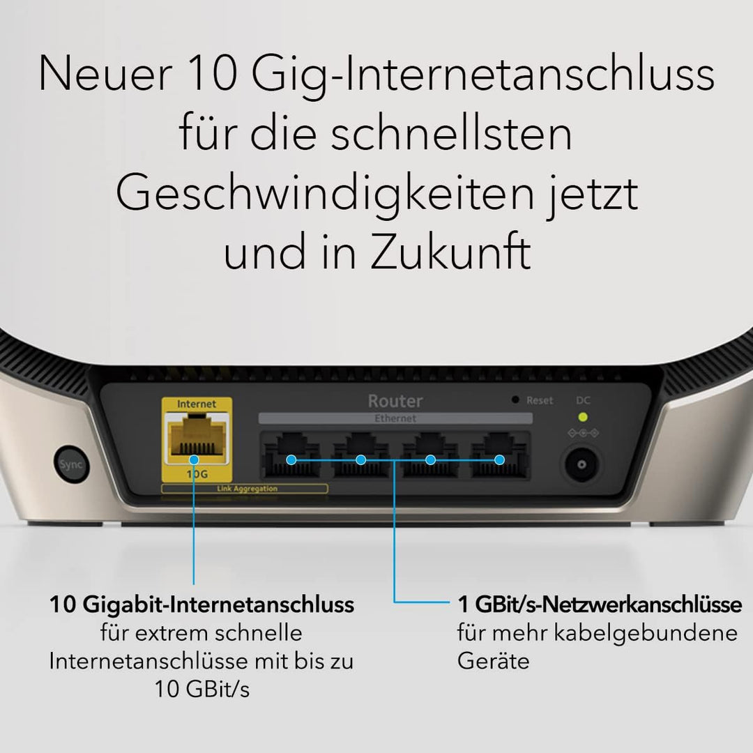 NETGEAR Orbi WiFi 6 Mesh WLAN System (RBK862S) | Triband Mesh, Router mit 1 Satelliten-Repeater, Abd