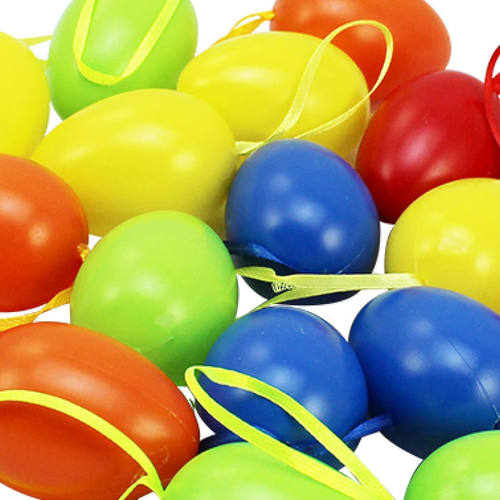 com-four® 60x Ostereier zum Aufhängen - Osterdeko in 5 kräftigen Farben - Deko Ostereier - Grösse: 6