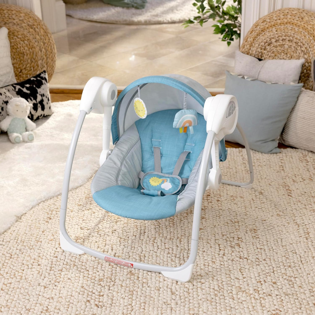 Ingenuity Sun Valley Babyschaukel & Babywippe mit Sonnendach, 2 Spielzeuge, 2 Sitzpositionen, 0–9 Mo