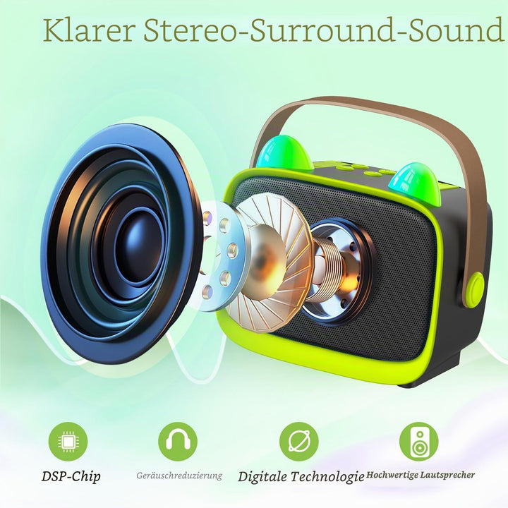 Karaoke Maschine mit 2 Karaoke Mikrofonen Kinder: Mini Karaoke Maschine Geschenk Mädchen mit Mikrofo