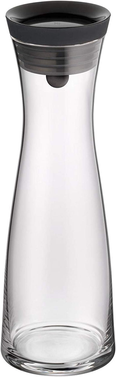 WMF Basic Wasserkaraffe aus Glas, 1 Liter, Glaskaraffe mit Deckel, Silikondeckel, CloseUp-Verschluss