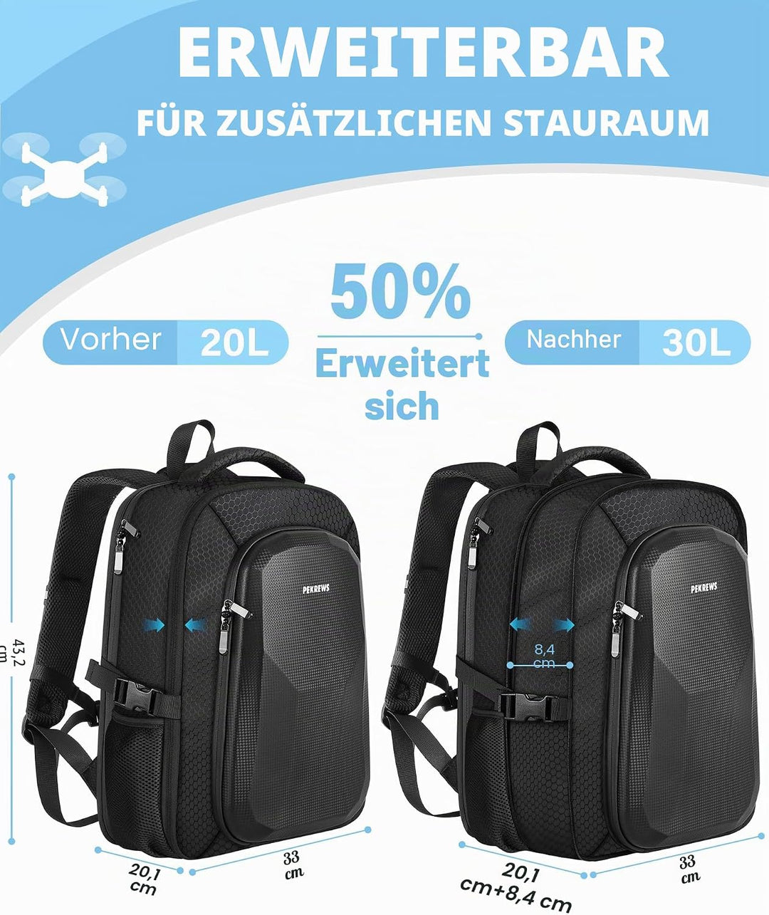 DJI Mini 4 Pro Case Waterproof Hard Carrying Case Travel Drone Bag Backpack For Fly More Combo Acces