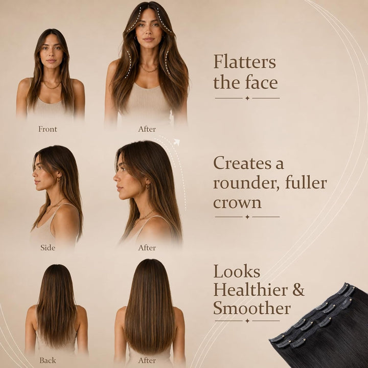 Rich Choices Clip in Extensions Echthaar Extensions Clip in Haarverlängerung Echthaar Remy Human Hai