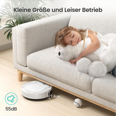 LEFANT Saugroboter mit Fernbedienung, 2200Pa Staubsauger Roboter, 120Mins Max, WLAN Roboterstaubsaug