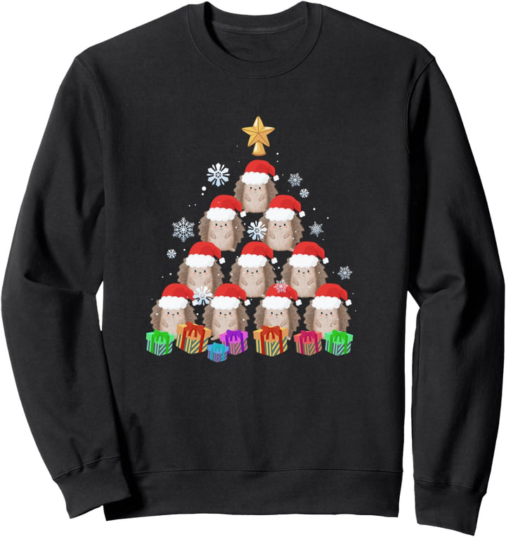 Igel Tannenbaum Schneeflocken Weihnachtsbaum Igel Sweatshirt
