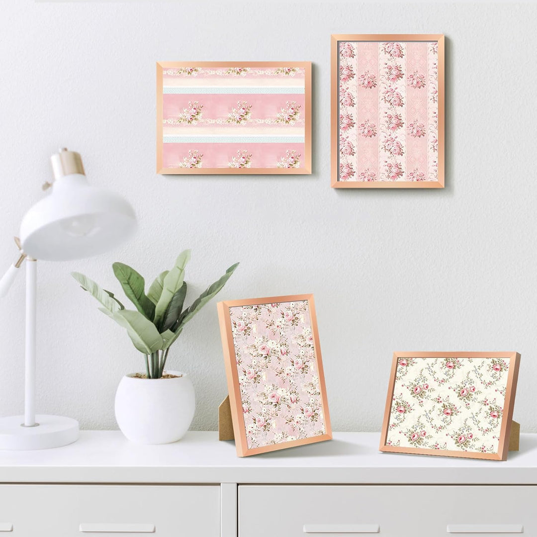 Scrapbook Papier Rosa Scrapbook Bastelpapier mit Blumen Muster, 24 Blatt Doppelseitiges Scrapbooking