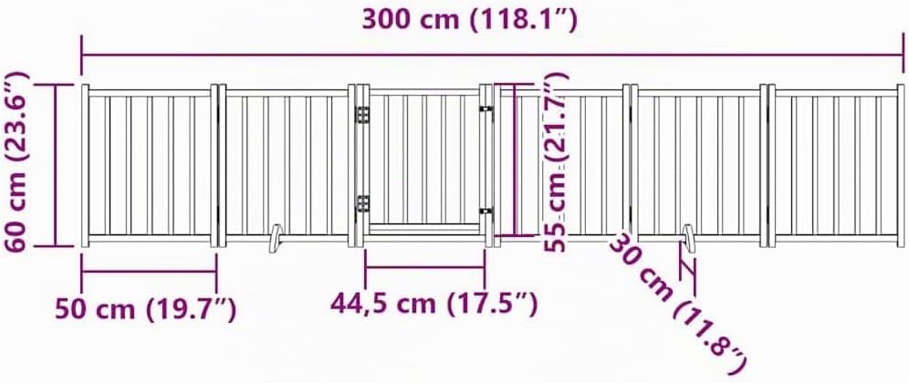 vidaXL Hundetor 6-TLG., Hundegitter Faltbar mit Tür Stützbeine, Schutzgitter für Wohnzimmer Küche Tr