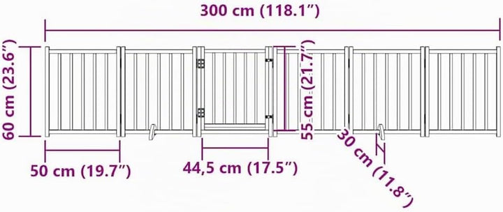 vidaXL Hundetor 6-TLG., Hundegitter Faltbar mit Tür Stützbeine, Schutzgitter für Wohnzimmer Küche Tr
