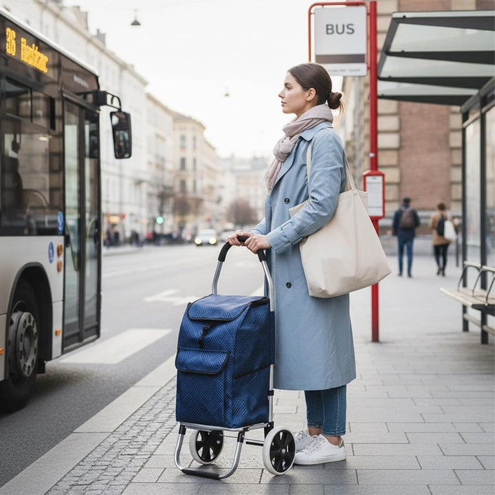 Faltbare Einkaufstasche Ersatztasche für Einkaufswagen,wasserdichte Oxford-Stoff Trolley Tasche mit