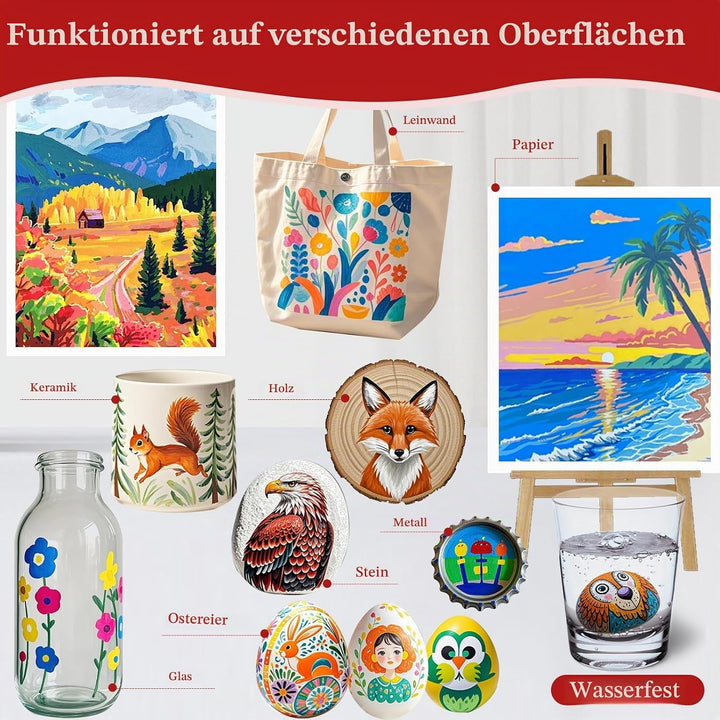 Acrylstifte, 168 Farben Acrylic Marker mit flexibler Pinselspitze, Direktflüssigkeit Acrylic Paint M