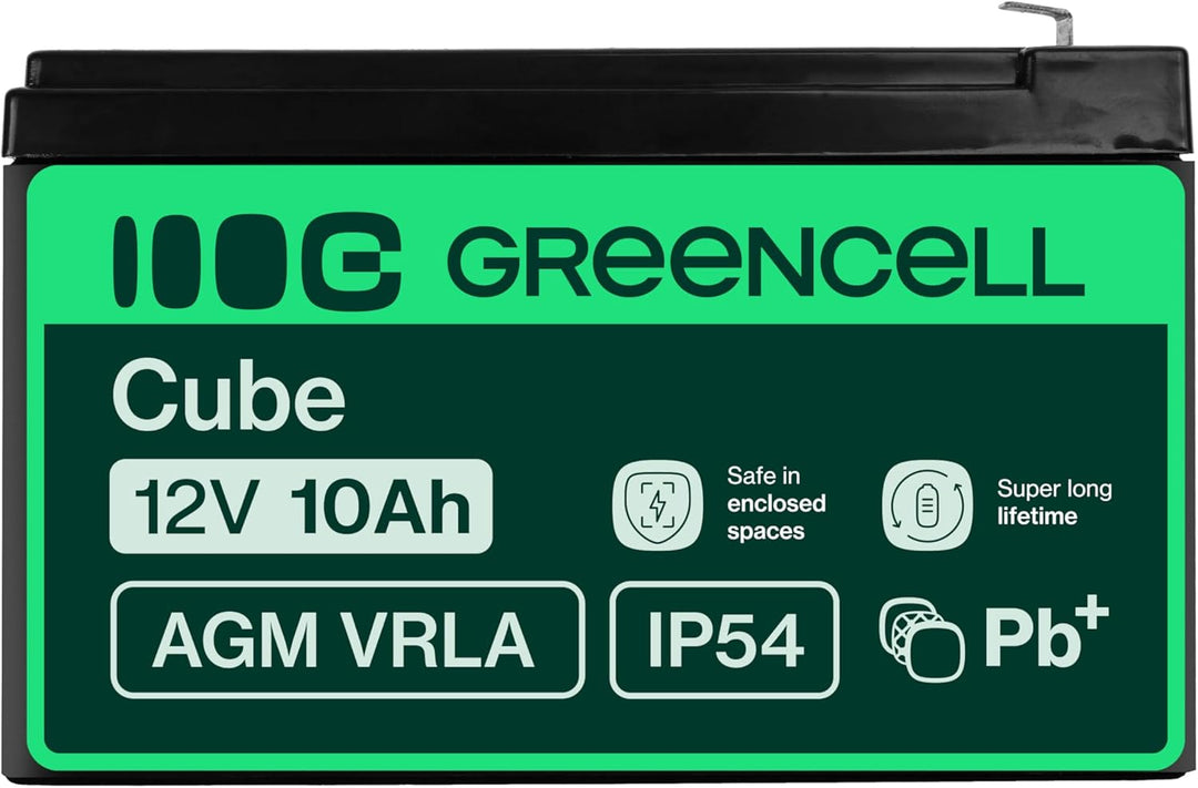 Green Cell® AGM 12V 10Ah Akku Vlies VRLA Blei-Batterie Bleiakku Ersatzakku Gelakku Akkubatterie Zykl