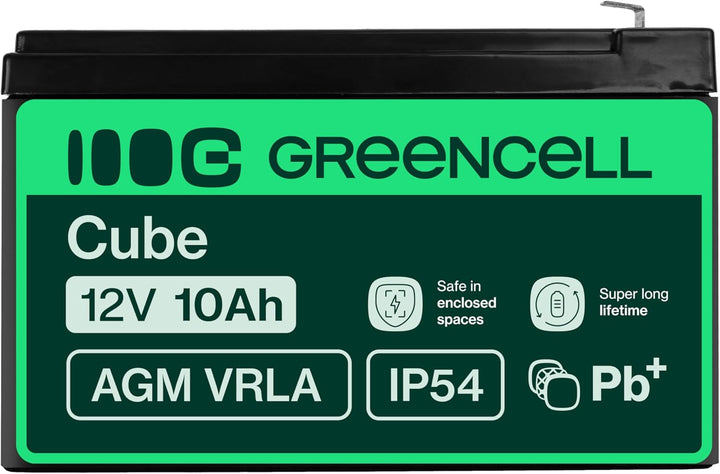 Green Cell® AGM 12V 10Ah Akku Vlies VRLA Blei-Batterie Bleiakku Ersatzakku Gelakku Akkubatterie Zykl