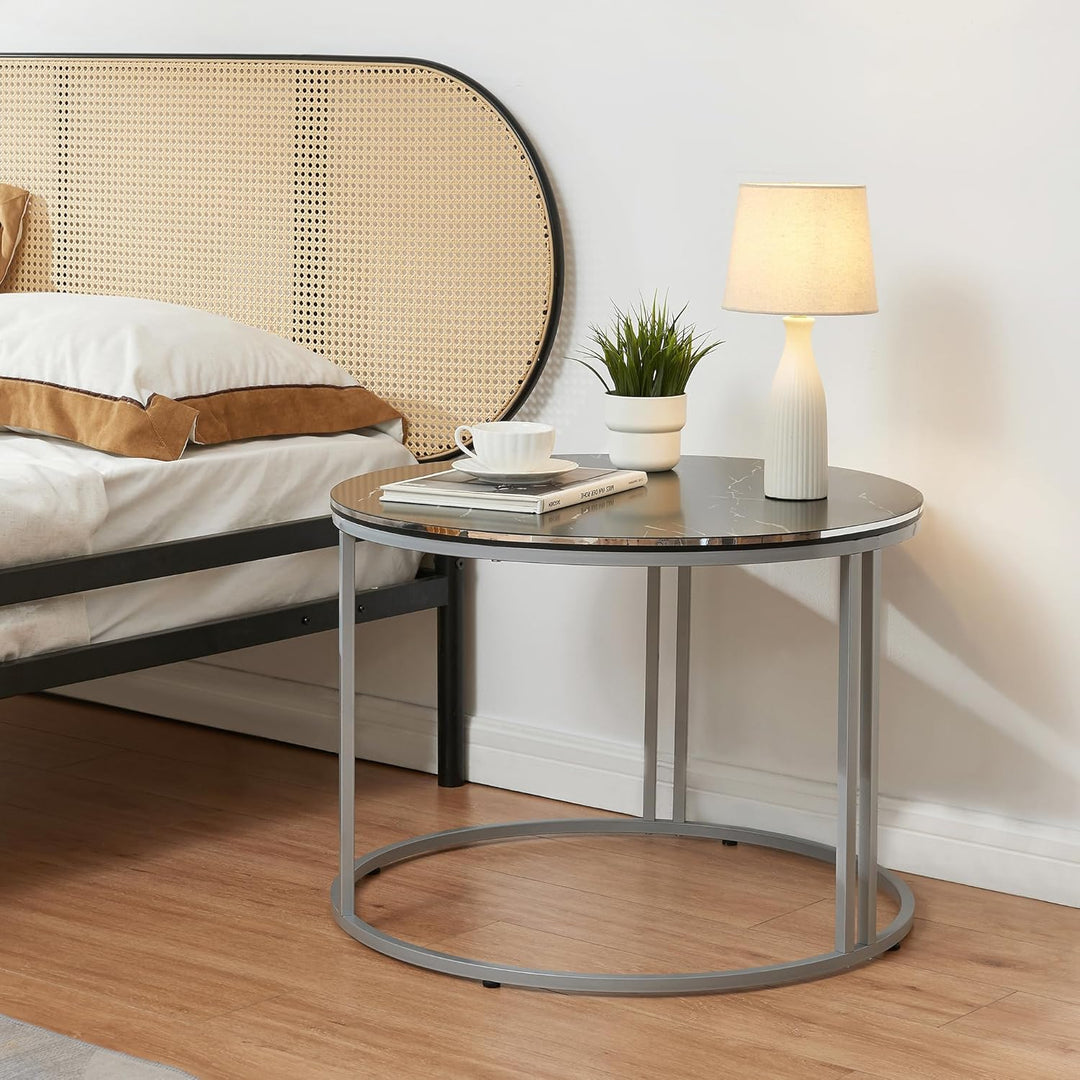 [en.casa] Couchtisch Aulum Beistelltisch 50 x 80 cm Kaffeetisch aus Spanplatte und Metall Sofatisch