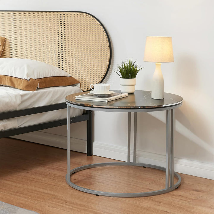 [en.casa] Couchtisch Aulum Beistelltisch 50 x 80 cm Kaffeetisch aus Spanplatte und Metall Sofatisch