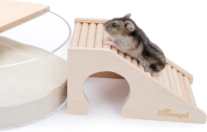 Niteangel Hamsterhaus mit Kletterleiter für Hamster, Rennmäuse, Mäuse oder ähnlich grosse Haustiere