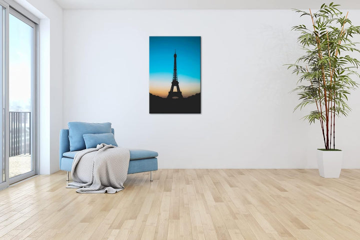 deyoli Pariser Eifelturm Format: 100x70 cm als Leinwandbild, Motiv fertig gerahmt auf Echtholzrahmen