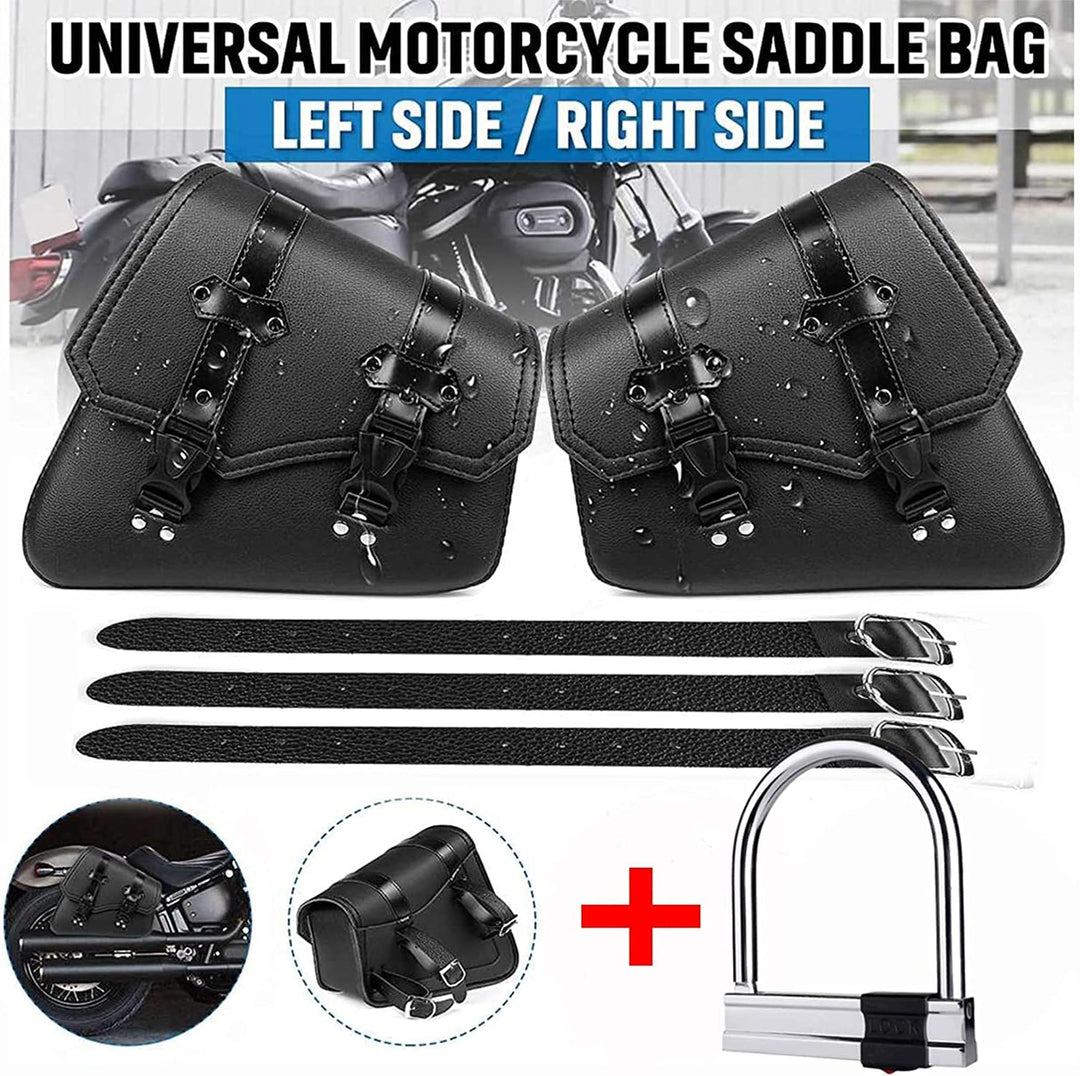 Vintage Satteltaschen für Motorrad Universal PU wasserdichte Satteltaschen mit grosser Kapazität