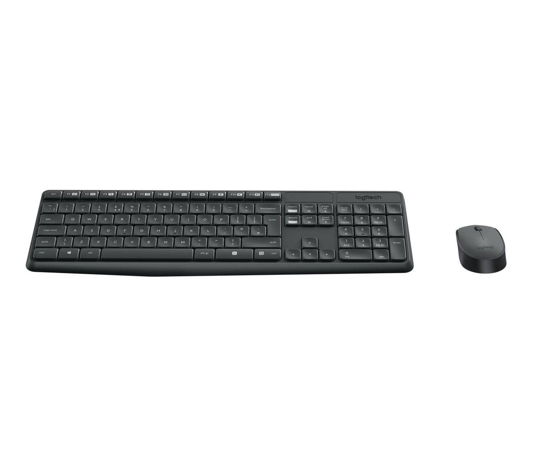 Logitech MK235 Kabelloses Tastatur-Maus-Set, 2.4 GHz Verbindung via Unifying Nano USB-Empfänger, 10m