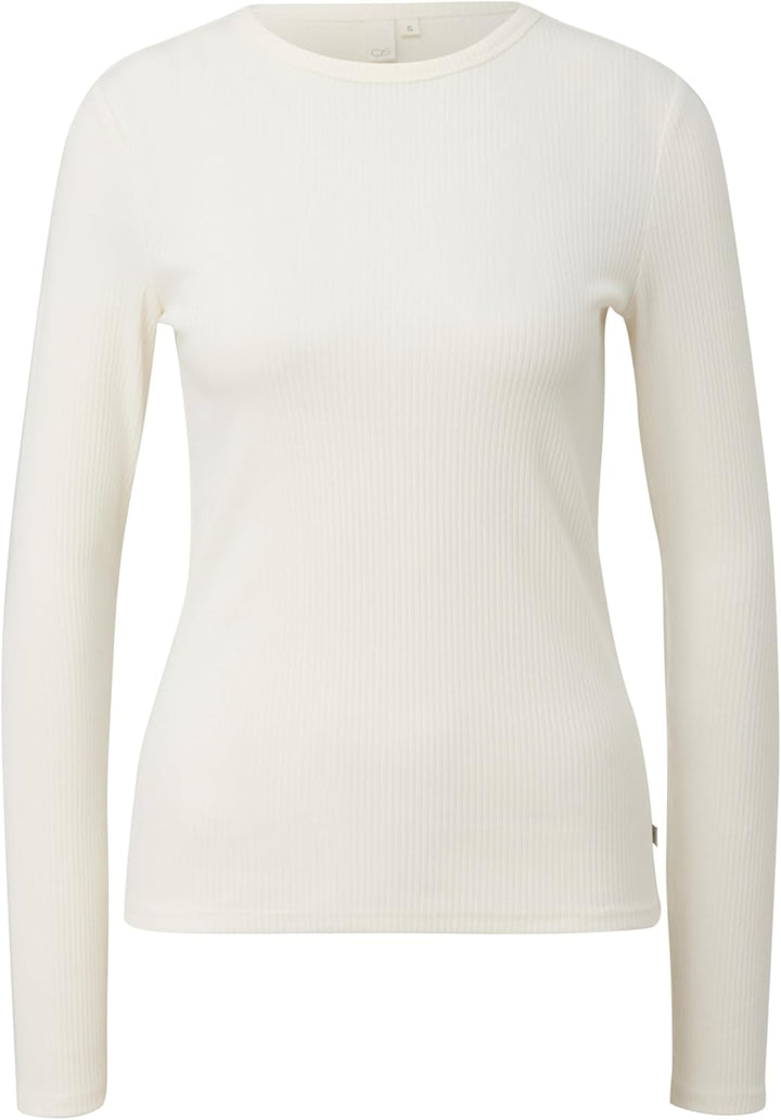 QS Damen 2141201 T-Shirt (1er Pack) L 0200_creme, L 0200_creme