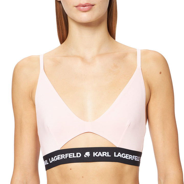 KARL LAGERFELD Damen Karl Lagerfeld Damen Logo Guckloch-Bh L Rosa, L Rosa