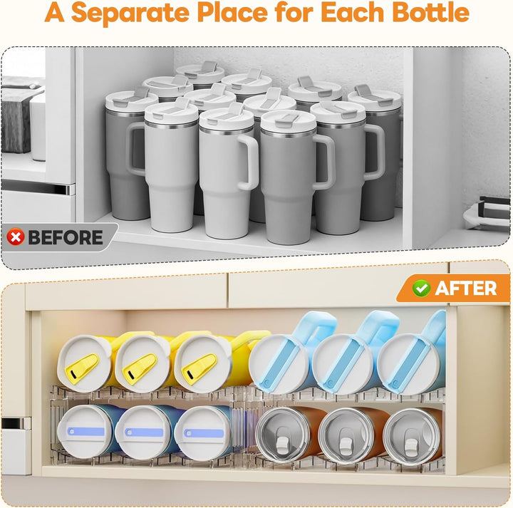 Stapelbarer Flaschenorganizer für Stanley Cup - Transparenter 3 Schichten Weinregal Flaschenhalter f